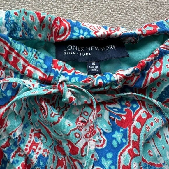 Jones New York Signature Boho Paisley Blouse & Maxi Skirt Set Sz X1 & 16 - Picture 4 of 10